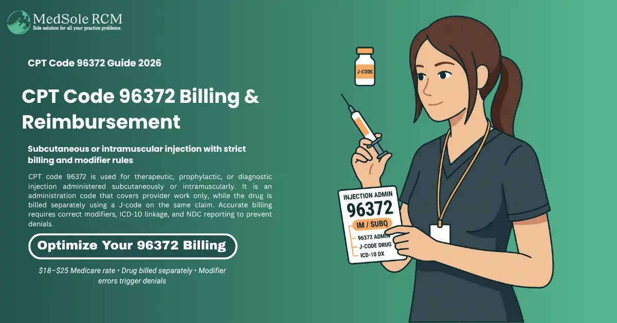 CPT Code 96372: Billing Guide, Modifiers and Reimbursement 2026