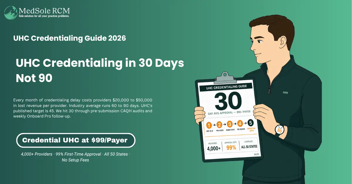 United Healthcare Credentialing 2026: $99/Payer, 30-Day Approvals