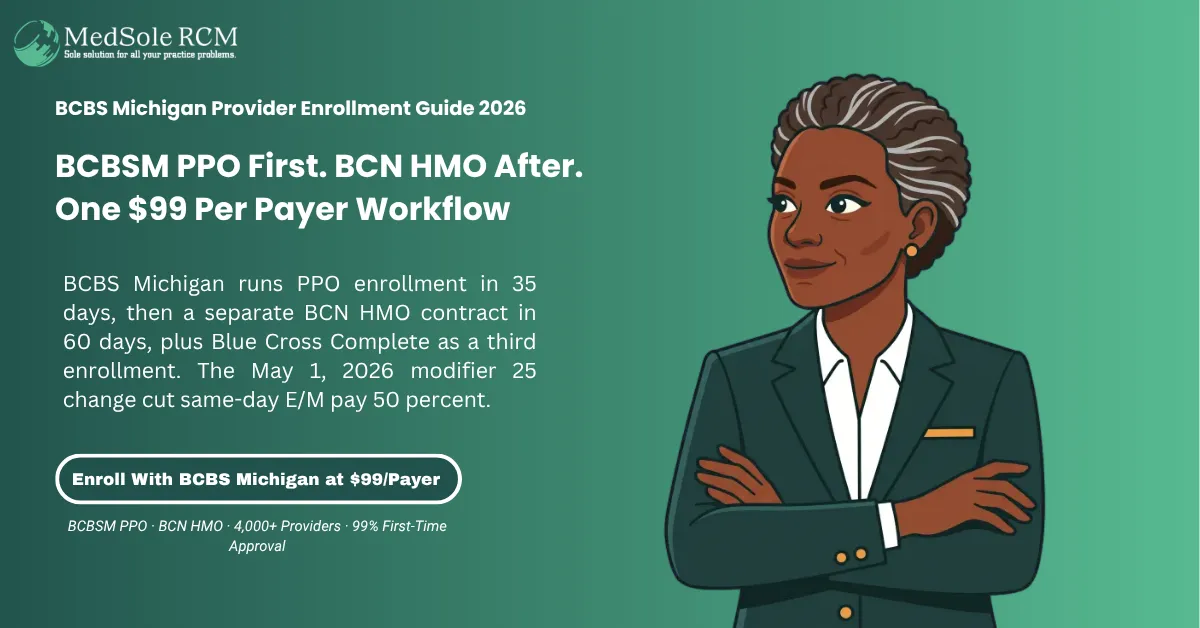 BCBS MI Provider Enrollment in 2026: The Complete Guide to BCBSM Credentialing, BCN Contracting, and Getting Paid Faster in Michigan